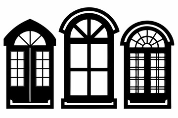 Windows silhouette, window frame icon, Vector symbol flat style isolated on white background.