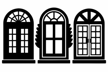 Windows silhouette, window frame icon, Vector symbol flat style isolated on white background.