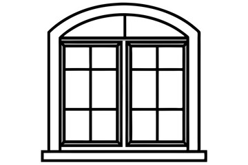 
Window icon, window frame, vector symbol in outline isolated on white background.
