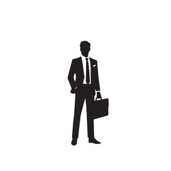 Businessman silhouette. Businessman vector illustration isolated on white backgorund.