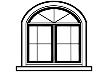 
Window icon, window frame, vector symbol in outline isolated on white background.
