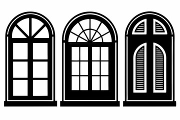 
Window icon, window frame, vector symbol in outline isolated on white background.
