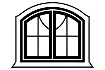 
Window icon, window frame, vector symbol in outline isolated on white background.
