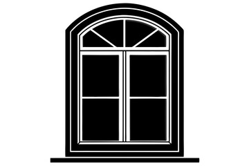 
Window icon, window frame, vector symbol in outline isolated on white background.
