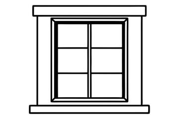 
Window icon, window frame, vector symbol in outline isolated on white background.
