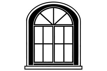 
Window icon, window frame, vector symbol in outline isolated on white background.

