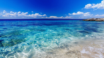 エメラルドブルーの海が広がる楽園の海岸