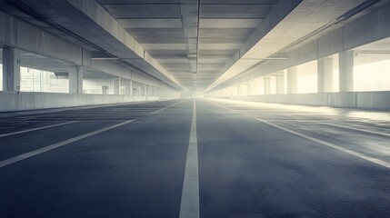 A View Underneath a Concrete Overpass