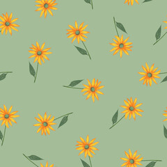 Topinambur Flower Seamless Pattern. Floral Digital Paper.