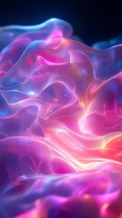 Obraz premium Holographic Neon Fluid Waves 