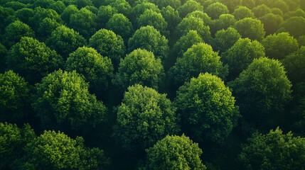 Fototapeta premium Aerial View of Lush Green Forest Canopy