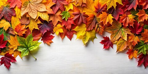 Vibrant display of autumn leaves in a harmonious arrangement