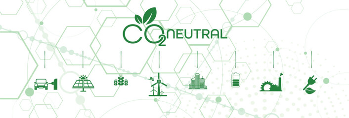 reducing CO2 emissions to stop climate change. green energy background	