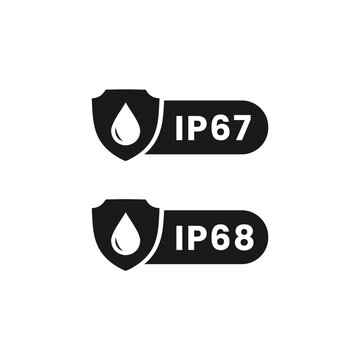 IP67 label or IP68 label waterproof and anti rust logo vector isolated. Best Anti rust label for apps, websites, product packaging, and more.