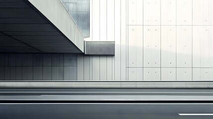 Minimalist Architectural Design with Concrete and Asphalt