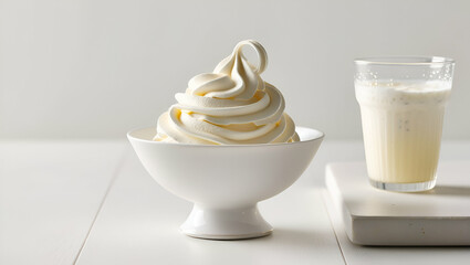 Whipped cream isolated on transparent or white background ai generative..