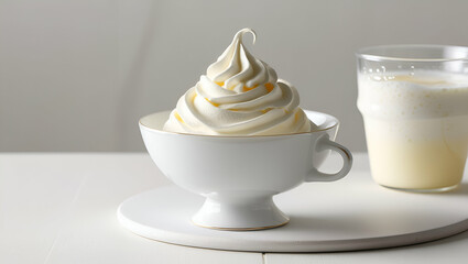 Whipped cream isolated on transparent or white background ai generative..