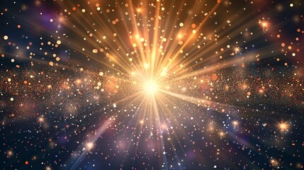 Obraz premium 26. Flashing lights with a vector glow sparkle effect, displayed on a transparent background. The illustration includes bright, radiant flares and sparkling light bursts, creating a dynamic and