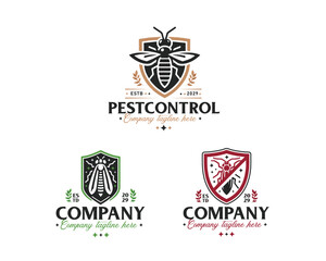 Set bundle pest control house care insect logo for business company 