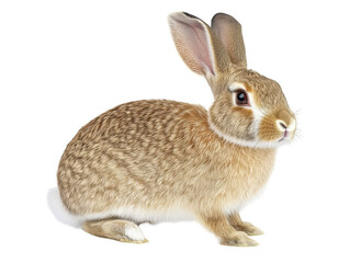 Obraz premium Brown rabbit with white underbelly, isolated on transparent background