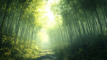 Obraz premium Bamboo Forest Path.