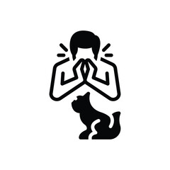 Black  solid icon for asthma