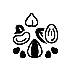 Black  solid icon for nuts