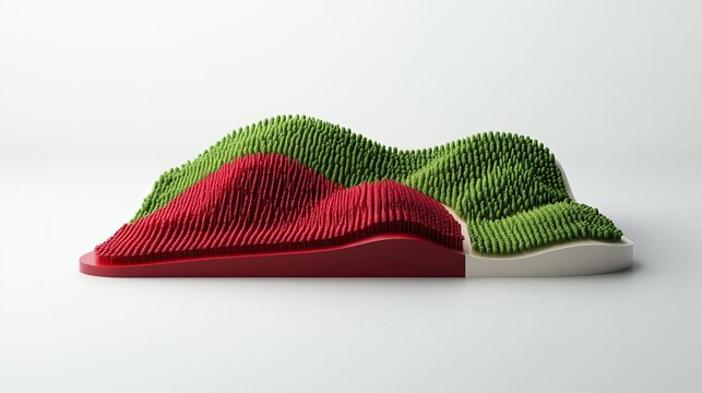 Terroir classification chart, red wine regions, 3D illustration