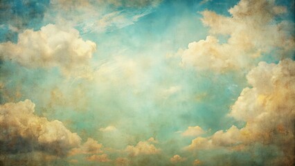 Vintage photography backdrop featuring painted soft clouds texture