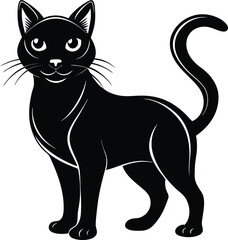 black cat vector illustration silhouette, Print