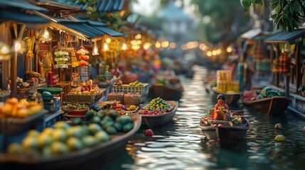 Floating Market Scene.