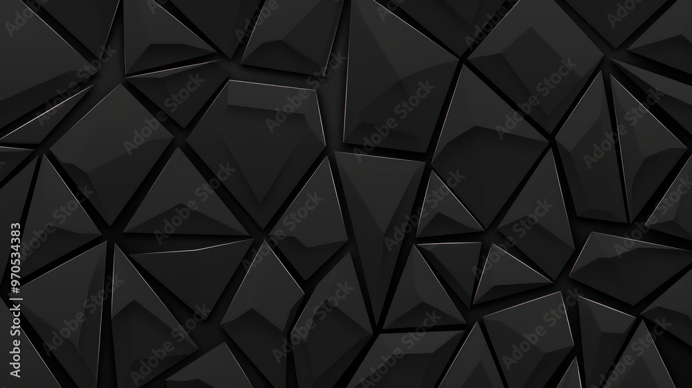 Wall mural a textured black surface featuring angular, geometric shapes that create a modern, abstract design.