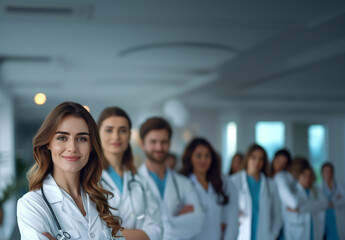 Fototapeta premium A group of medical professionals standing and looking at the camera.