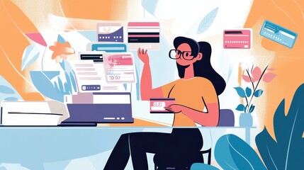 visual of a person managing credit card debt.