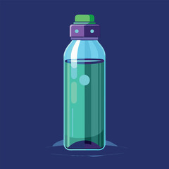 Adobe Illustrator Artwork modern self-cleaning water bottle with a UV-C light embedded in the cap.