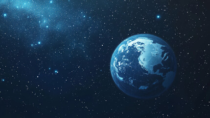 Obraz premium A simple, artistic representation of Earth as a starry sky. The image uses dots, lines, and shapes to create planets, stars, and the vastness of space.low poly vector illustration.