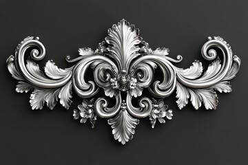 Ornate Silver Decorative Element