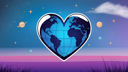 Telemedicine and health concept in flat style. Medical icon with globe on a abstract futuristic background. ai generative.