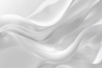 Obraz premium Smooth, flowing white fabric waves creating an abstract and elegant pattern against a light background, emphasizing movement and texture.
