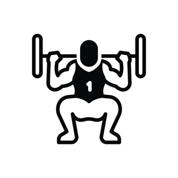recommend clip art: Black solid icon for squat