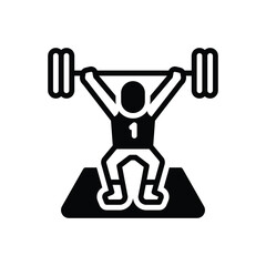 Black solid icon for weightlifting