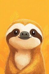 Obraz premium cute sloth happiness smiling portrait