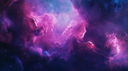 Fototapeta premium Colorful nebula and sparkling star cluster in a distant galaxy