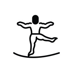 Black solid icon for gymnastics