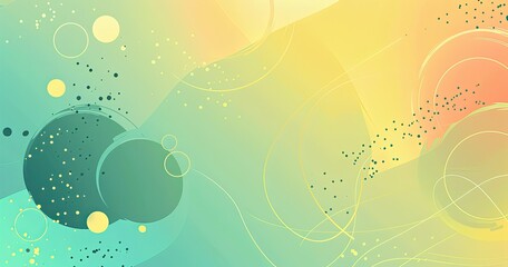 A vibrant abstract design featuring soft curves, circles, and a gradient of colors, ideal for backgrounds or digital art.