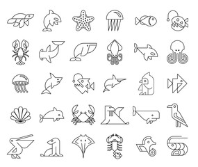 Animals logos collection. Animal logo set. Icon design