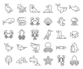 Animals logos collection. Animal logo set. Icon design