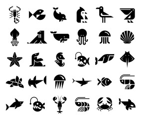 Fototapeta premium Animals logos collection. Animal logo set. Icon design