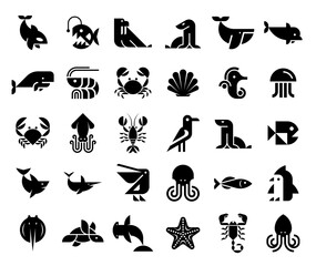 Animals logos collection. Animal logo set. Icon design