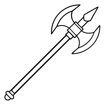 black and white battle axe weapon clip art preview